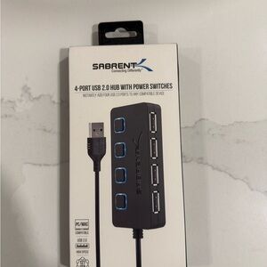 Sabrent 4-Port USB 2.0 Hub with Light up Power Switches